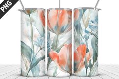 Flowers Tumbler Wrap | Sublimation Design | Tumbler PNG Product Image 1