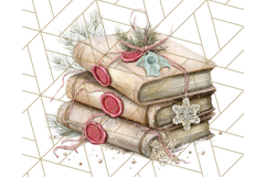 Christmas Book Clipart, Festive Reading PNG Illustrations Product Image 5