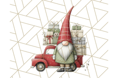 Vintage Truck Christmas Gnomes Clipart PNG, Cute Gnome Png Product Image 5