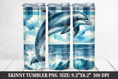 Dolphin Skinny Tumbler 20oz Wrap Design, Animal Tumbler Wrap Product Image 1