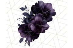 Gothic Floral PNG, Dark Aesthetic Flowers Clipart Print Product Image 5
