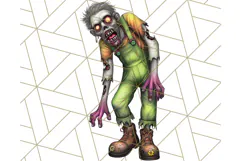 Bold Zombie Clipart PNG, Creepy Halloween Clip Art Product Image 5