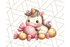 Cute Dessert Unicorn PNG Clipart with Cupcakes &amp; Candies Product Image 5