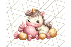 Cute Dessert Unicorn PNG Clipart with Cupcakes & Candies Product Image 5