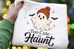 Too Cute To Haunt PNG Sublimation Design - Cute Ghost In Product Image 4