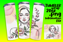 Handcrafted 20oz Tumbler Design , Beauty Woman Product Image 1