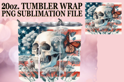 Unique adventures 20oz tumbler wrap, Skull USA Product Image 1