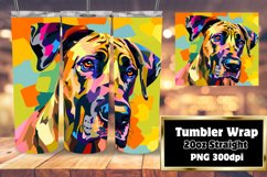 Colorful Abstract Dog Tumbler Wrap 20oz Art Product Image 1