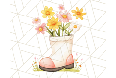 Pastel Watercolor Spring Clipart, Cheerful Floral Png Design Product Image 5
