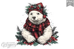 Christmas Bear Clipart Design - High Quality 300 Dpi Product Image 1