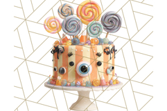 Realistic Halloween Cake Clipart PNG, Spooky Desserts Product Image 5