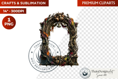 Autumn clipart Harvest of Haunts Halloween Gothic Frame PNG Product Image 1