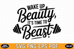 Wake up beauty it's time to beast SVG | Quote | SVG Cut file Product Image 1