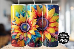 Rainbow Sunflower Tumbler - Sublimation Tumbler Design Product Image 1