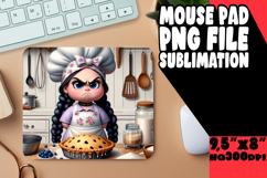 Unique Desk Pad Design Sublimation, Girl Grumpy Product Image 1