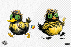Whimsical Summer Duck Png Clipart Product Image 1
