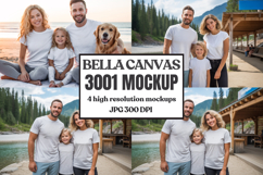Bella Canvas 3001 Family Group Mockup | Matching T-Shirt Fla Product Image 1