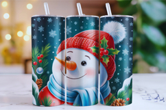 Christmas Snowman Tumbler Wrap | Christmas Wrap Product Image 1