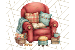 Cozy Christmas Clipart, Santa and Friends PNG Graphics Product Image 5