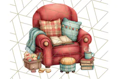 Cozy Christmas Clipart, Santa and Friends PNG Graphics Product Image 5