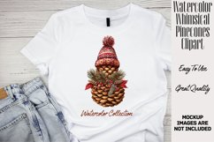 Watercolor Whimsical Red and Gold Pinecones Clipart Product Image 3