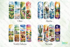 Summer 50 States Brushstroke USA Clipart Product Image 1
