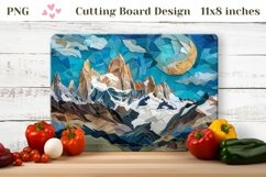 3D Mountains Cutting Board, Blue Sky Cutting Board Design Product Image 1