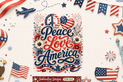 Peace Love America Design,Peace Love America Sublimation Product Image 1
