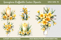 Springtime Daffodils Easter Clipart PNG Product Image 1