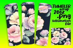 BEAUTIFUL 20oz Sublimation Tumbler Template , Flower Pattern Product Image 1
