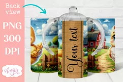 Cute chicken sippy cup sublimation PNG, Kids tumbler templat Product Image 3