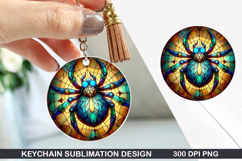 Spider Keychain Sublimation - Halloween Keychain PNG Product Image 1