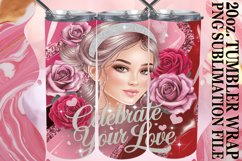 Blissful Sublimation 20oz tumbler wrap, Love Girl Product Image 1