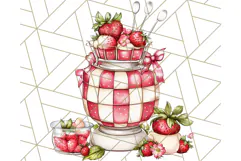 Cottagecore Strawberry Kitchen PNG Clipart, Retro Fruit Png Product Image 5