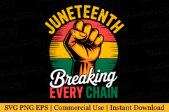 Juneteenth Breaking Every Chain since 1865 Svg | Svg File Product Image 1