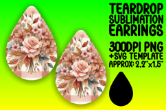 Vibrant Teardrop Earrings Template for DIY , Autumn Flower Product Image 1