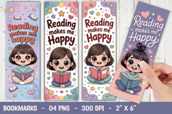 Happy Reading Bookmark Sublimation Product Image 1