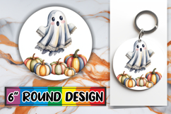 Sweet Circle Car Coaster Design, Pumpkin Watercolor Product Image 1