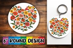 Floral Heart Round Design Spring Sublimation PNG Product Image 1