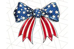 Coquette 4th of July Png, Patriotic Hearts and Bows Clipart Product Image 5