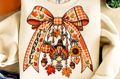 Thankful Bow Thanksgiving PNG Shirt Design, Funny Bow PNG Product Image 1