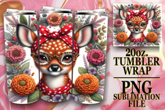 Serene reflections 20oz tumbler wrap, Cute Animals Product Image 1