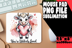 BRIGHT MOUSE PAD SUBLIMATION STYLE, Cute Cow Product Image 1