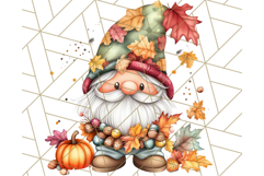 Fall Gnome PNG Clipart, Cute Autumn Gnomes with Pumpkins Product Image 5