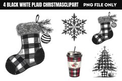 Black White Plaid Christmas PNG Product Image 1
