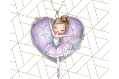 Ballerina Clipart PNG, Cute Ballet Girl Illustration Art Product Image 5