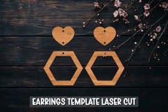 Valentine Heart Template earrings SVG I Laser Cut Files Product Image 1