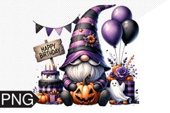Halloween Gnome Sublimation, Birthday Gnome Clipart PNG Product Image 1