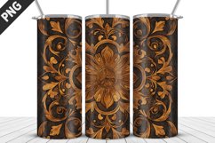 Wood Carving Tumbler Wrap | Sublimation Design | Tumbler PNG Product Image 1
