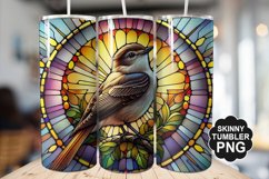 Eastern Phoebe Single Bird Stained Glass - Tumble Design Product Image 1